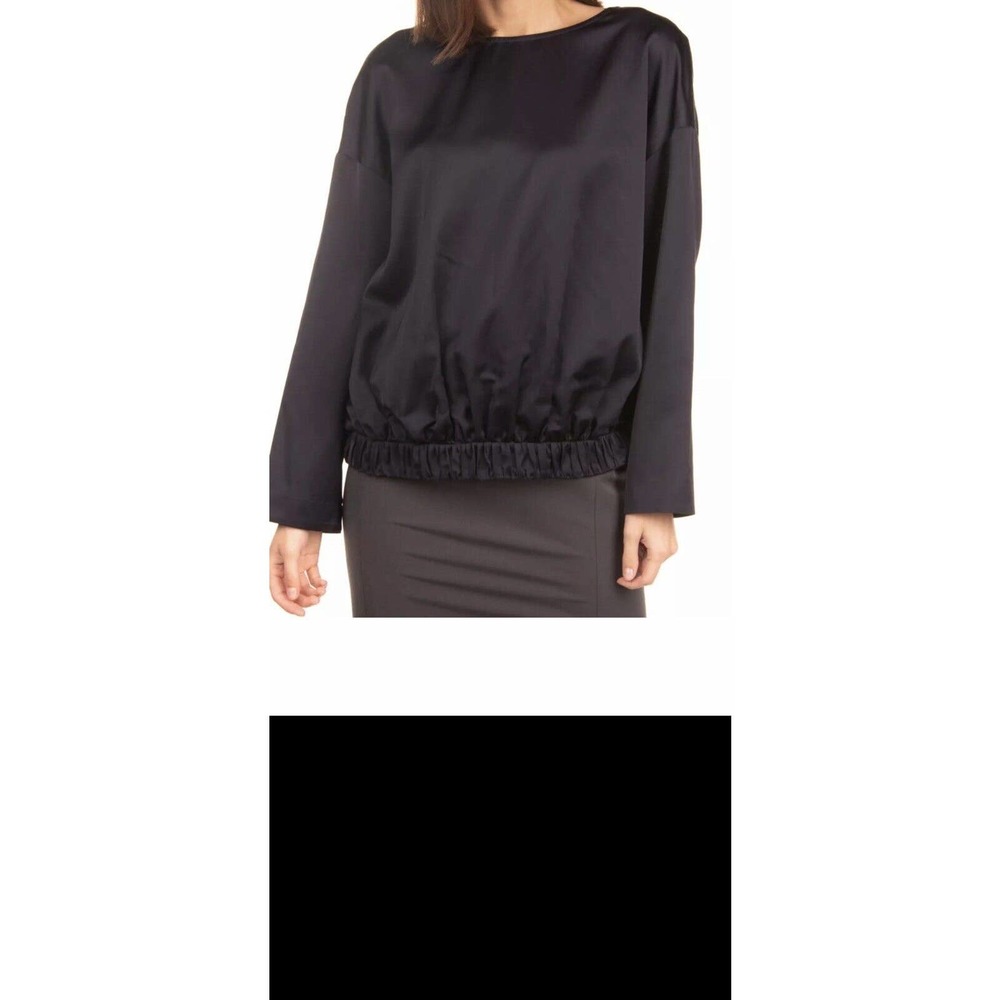 DRIES VAN NOTEN Top Blouse Size 40\L. Contrast Velour Back Gathered Hem